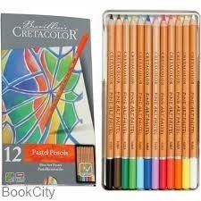 تصویر  مداد پاستل 12 رنگ فلزي CRETACOLOR 47012
