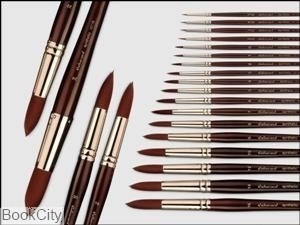 تصویر  قلم‌مو 7 آبرنگ گرد كوتاه مو شرابي Rahavard 1071R Synthetic Hair