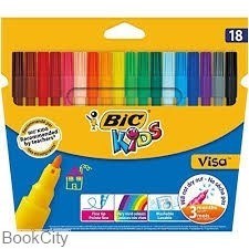 تصویر  ماژيك نقاشي 18 رنگ BIC Visa