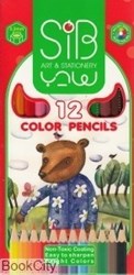 تصویر  مداد 12 رنگ جعبه مقوايي سيب