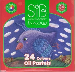 تصویر  پاستل 24 رنگ جعبه مقوايي سيب