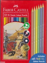 تصویر  مدادرنگي 12 رنگ همراه 6 رنگ پاستلي FABER CASTELL 115464