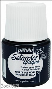 تصویر  رنگ پارچه مات Pebeo 295079 45ml Shimmer Jet Black 79