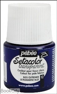 تصویر  رنگ پارچه شفاف Pebeo 329012 45ml Ultramarine Blue 12