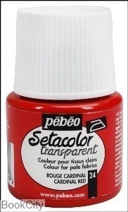 تصویر  رنگ پارچه شفاف Pebeo 329024 45ml Cardinal Red 24