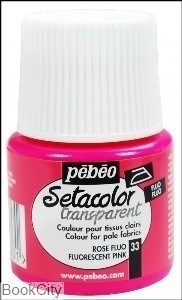 تصویر  رنگ پارچه شفاف Pebeo 329033 45ml Fluorescent Pink 33