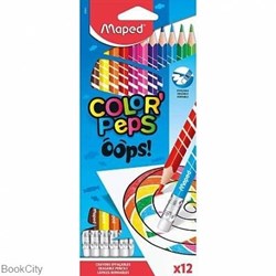 تصویر  مدادرنگي 12 رنگ مقوايي پاك‌كن‌دار  Maped 832812 Colorpeps 