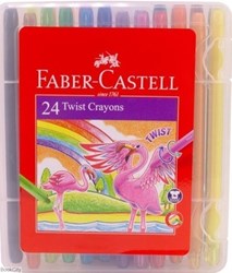 تصویر  پاستل 24 رنگ چرخشي جعبه پلاستيكي FABER CASTELL Twist Crayons 520624