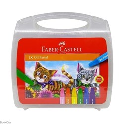 تصویر  پاستل روغني  18 رنگ جعبه پلاستيكي FABER CASTELL Oil Pastels120064 
