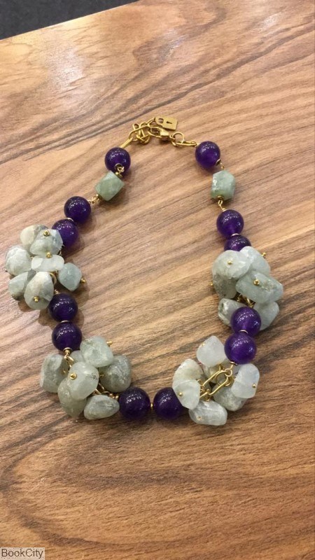 تصویر  گردن‌بند گل يشم راف و جيد