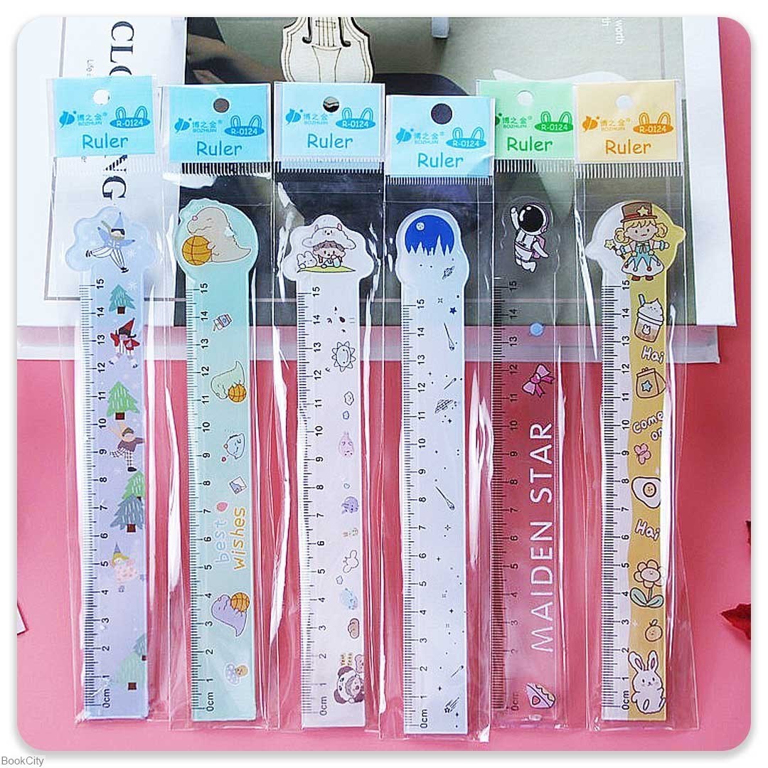 تصویر  خط كش 18cm فانتزي شيشه‌اي متنوع