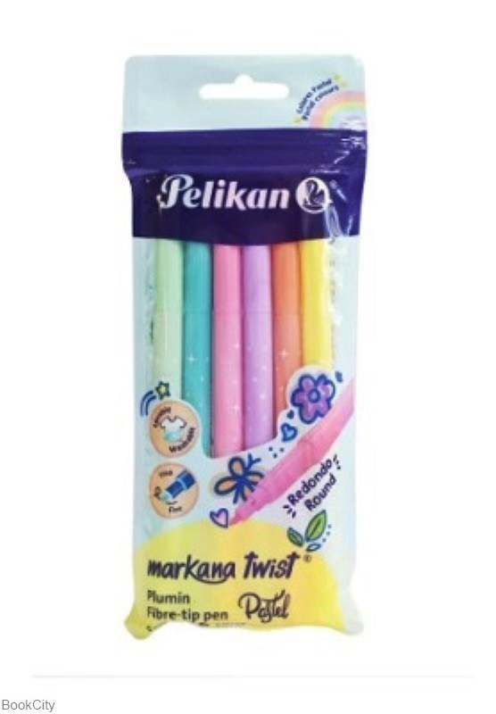 تصویر  ماژيك نقاشي 6 رنگ پاستلي Pelikan markana twist 204573