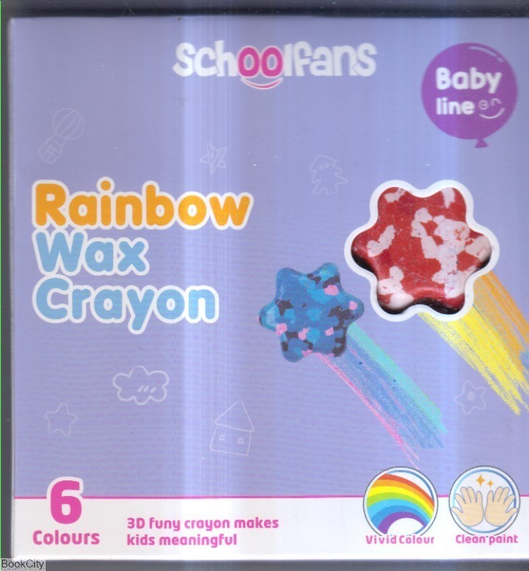تصویر  پاستل سوپراستار رنگين كماني 6 رنگ School Fans 92416 Rainbow Wax Crayon