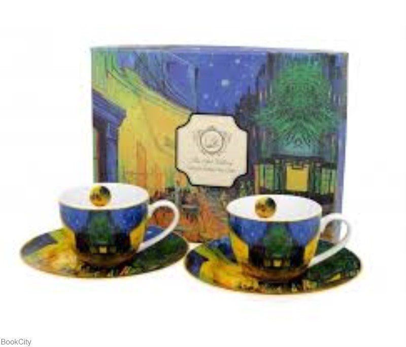 تصویر  Espresso Cups with Saucers Terrace at Night Van Gogh 8058