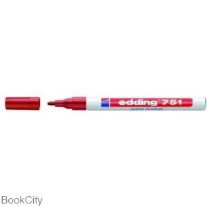 تصویر  ماژيك پوششي نوك گرد قرمز edding 751 02
