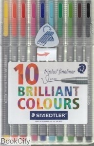 تصویر  ست روان‌نويس نوك نمدي 10 رنگ STAEDTLER Triplus